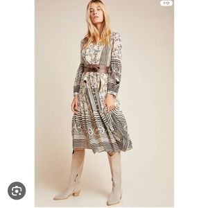 ANTHROPLOGIE CADENCE TIERED MIDI DRESS